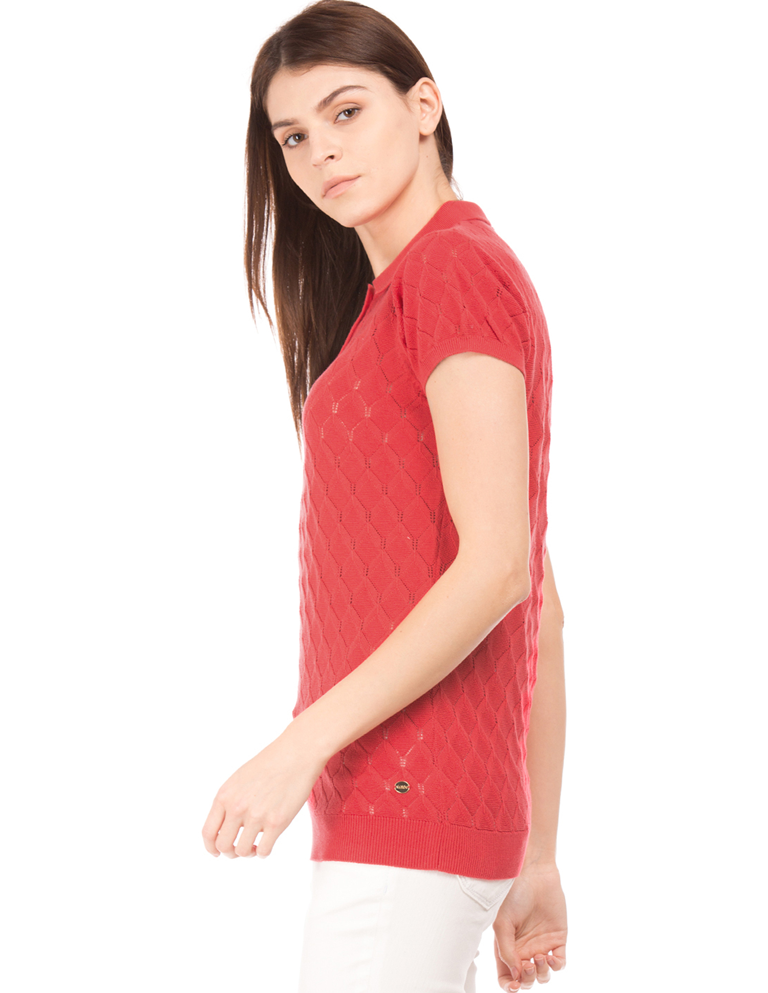 U.S.Polo Assn. Women's Half Sleeve Slim Fit Red Polo T-Shirt
